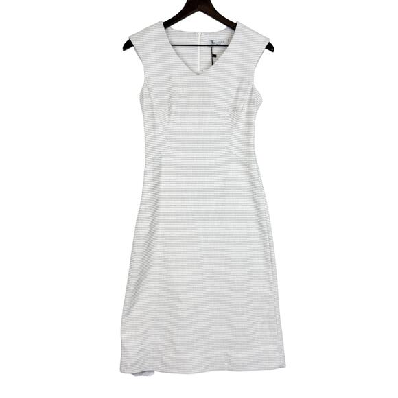 NWT MM Lafleur Size 4 Evelyn Dress Micro Jacquard Ivory Black Sheath $265 - Picture 1 of 11